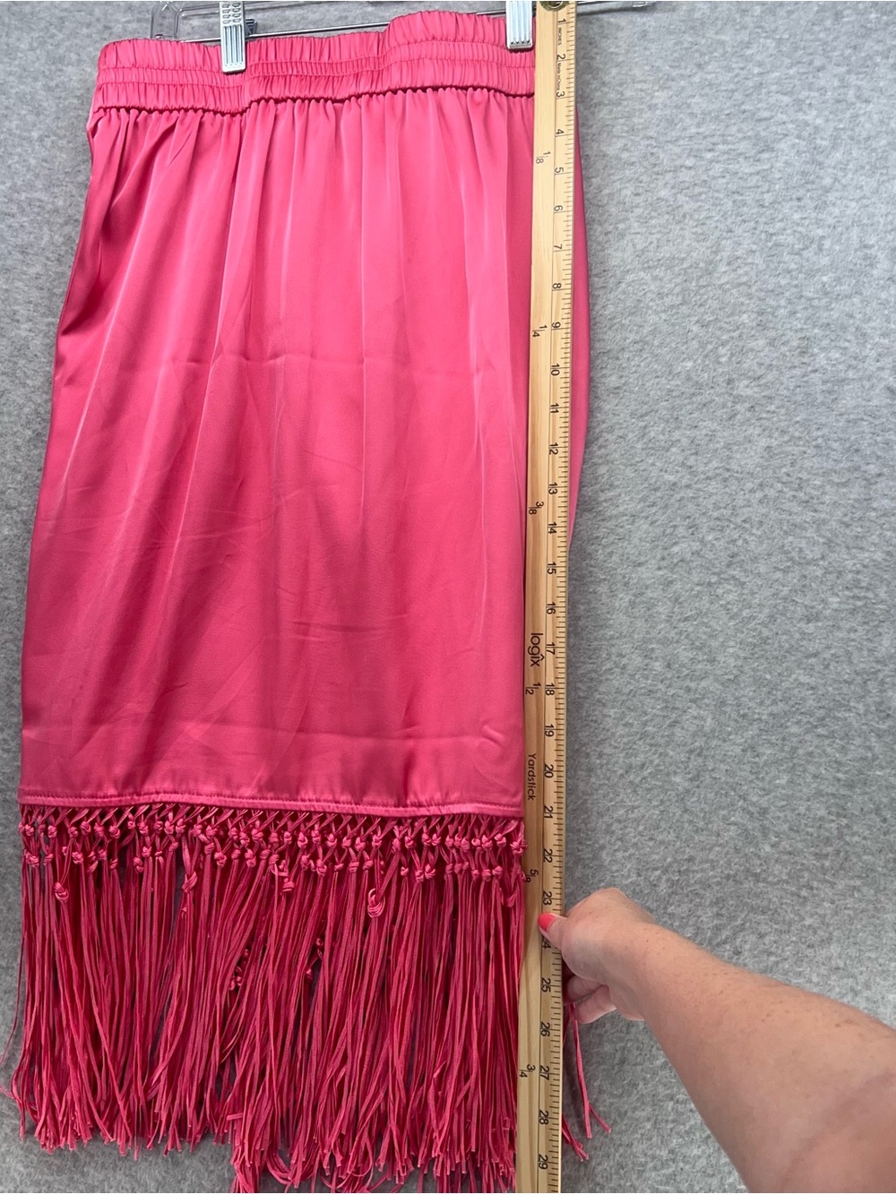 Rachel Zoe Pink Fringe Slip Skirt Set - Picture 12 of 13